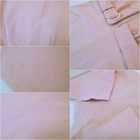 Vintage 80s Byer Too! Shirtwaist Dress -M(8) Pockets Buttons Power Shoulder Pink - Picture 10 of 14